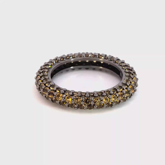Vivid Yellow Citrine Full Eternity Band Ring