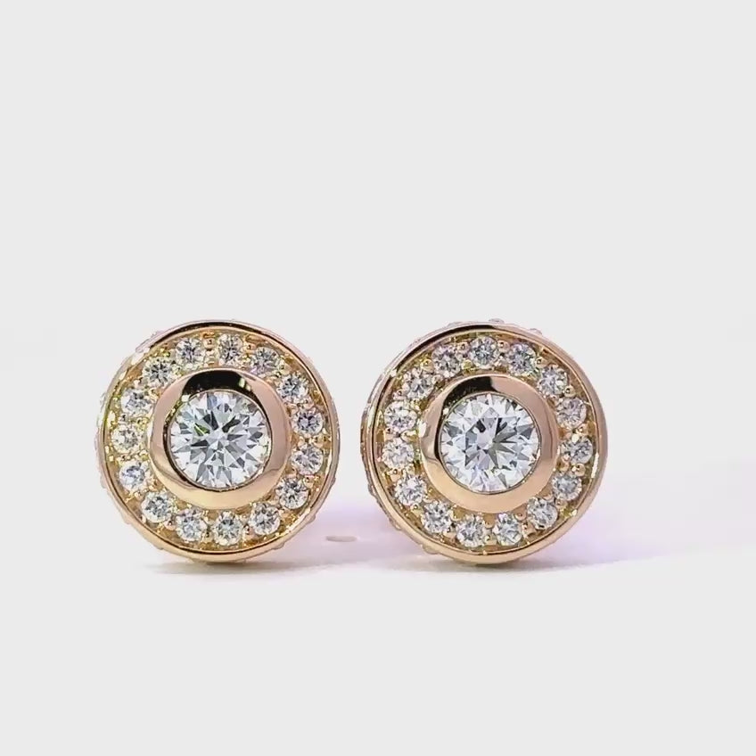 Round Gold and Diamond like Earbuds