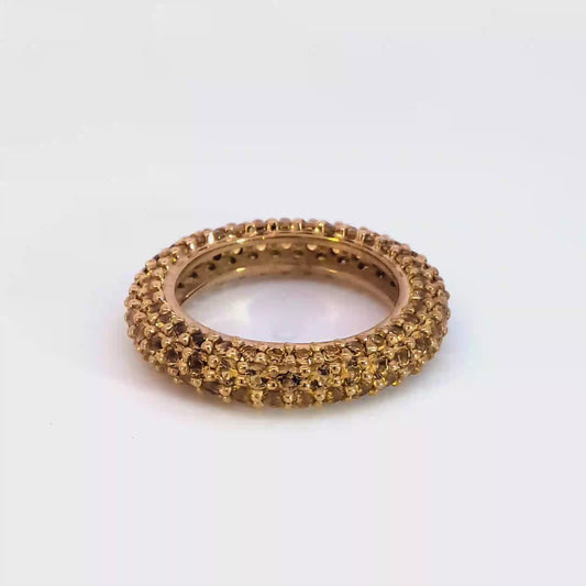 Yellow Gold Eternity Ring with Brilliant Cut Citrine Gemstones