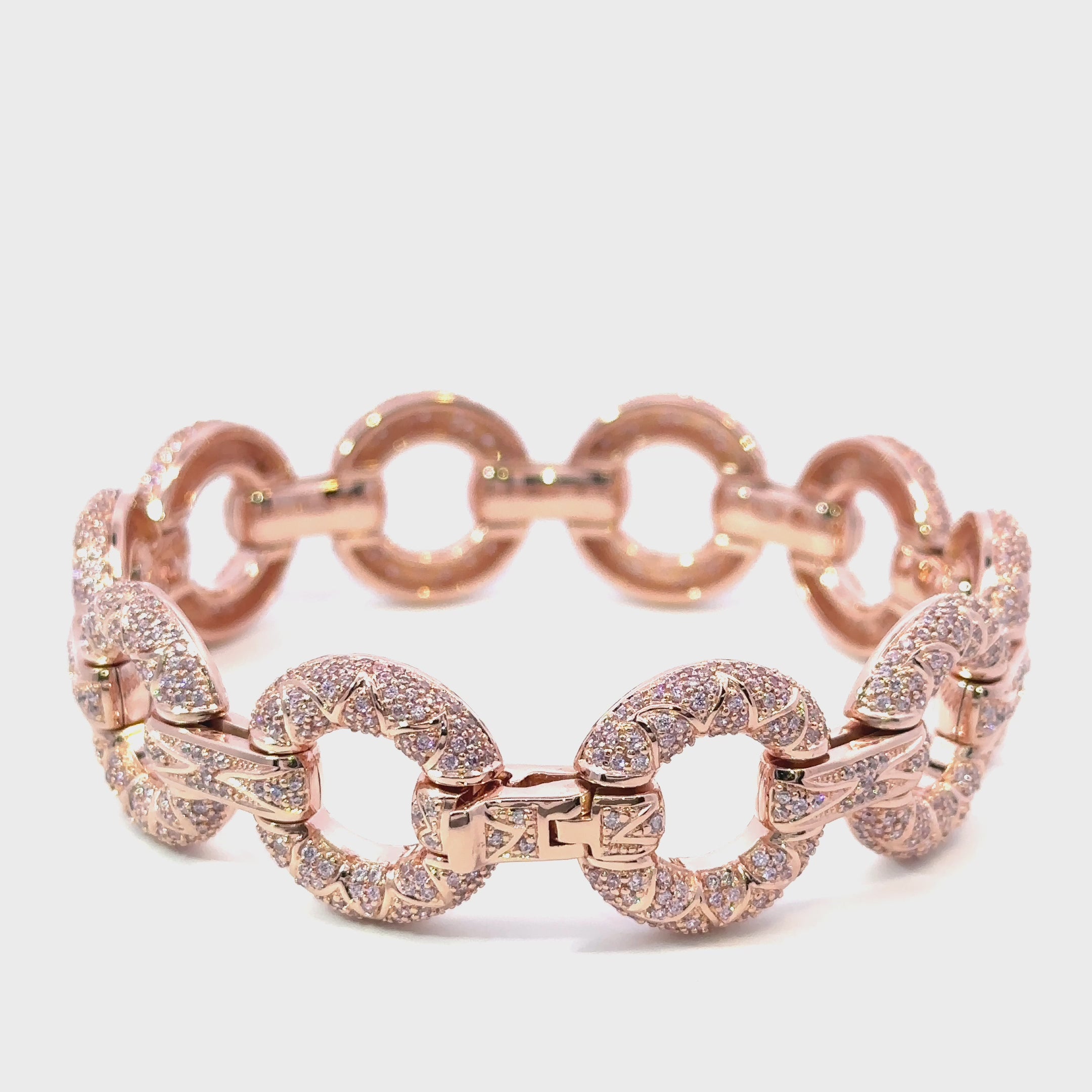 Stone Bedecked Copper Gold Bracelet