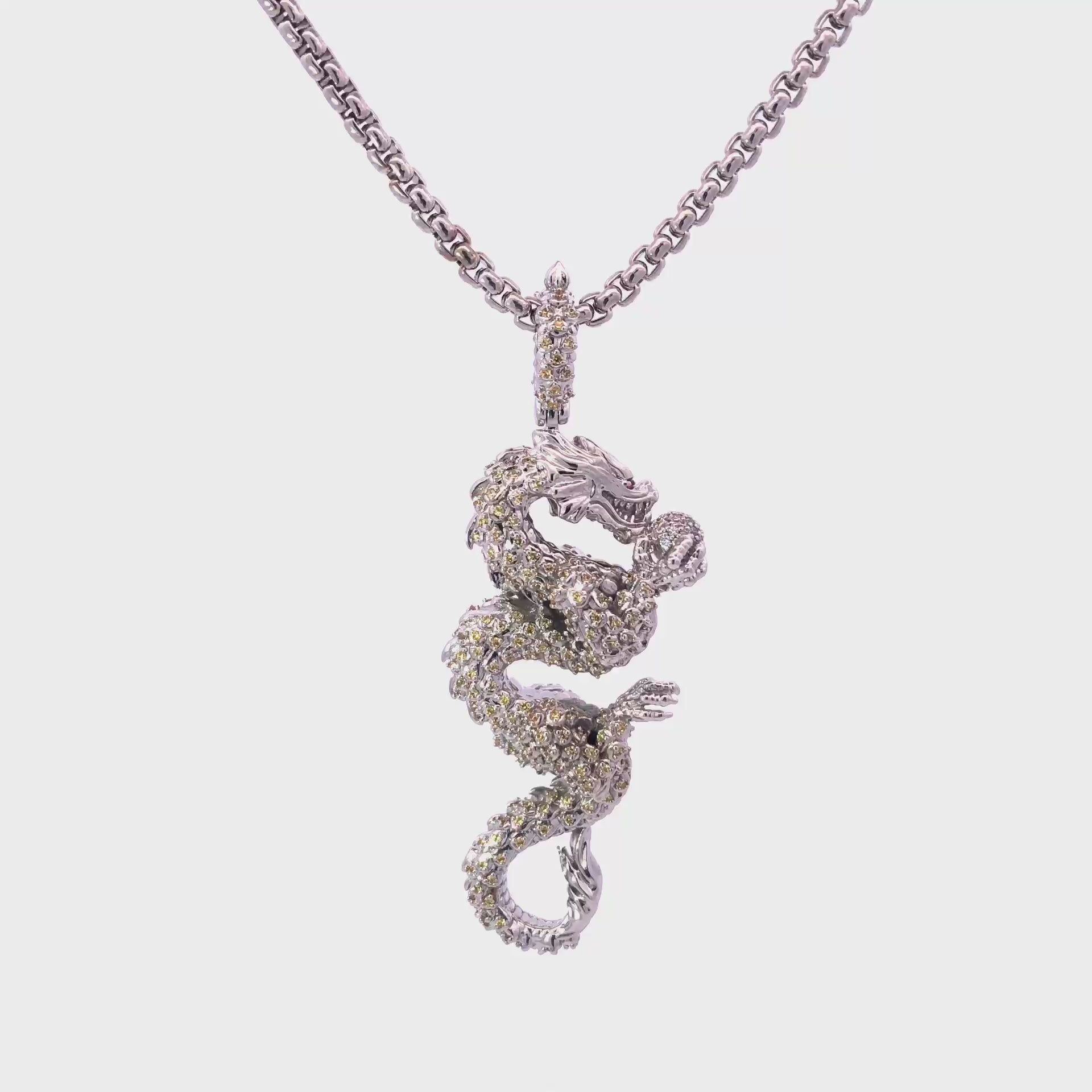 Dragon Pendant on a Silver-plated Chain
