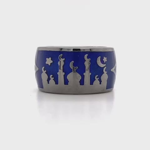 Classic Blue Ring with Decent Arabic Design